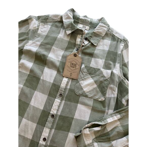 NWT True Craft Green Plaid Button Down Size 0X - Picture 1 of 6